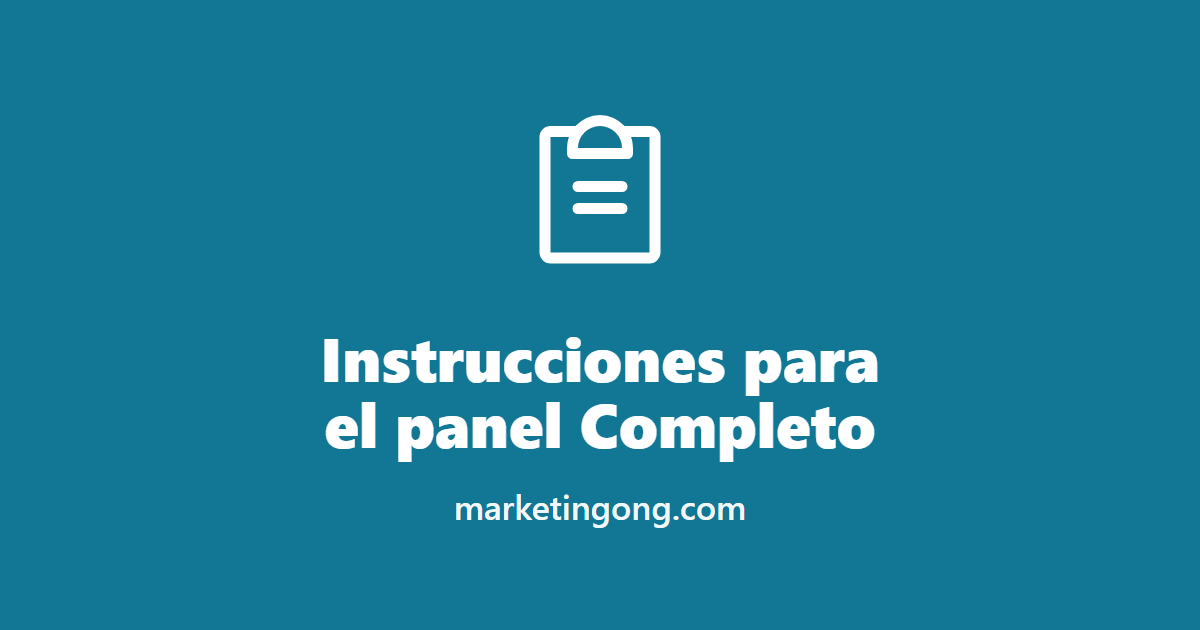 Instrucciones para el panel Completo
