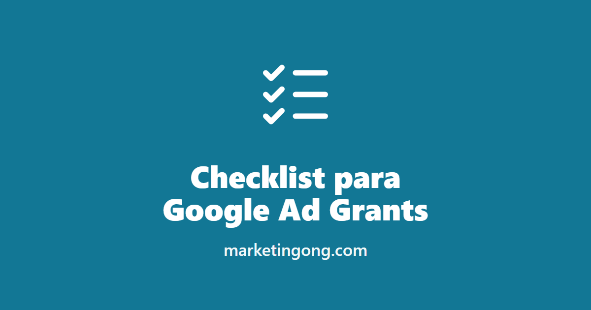 Checklist para Google Ad Grants